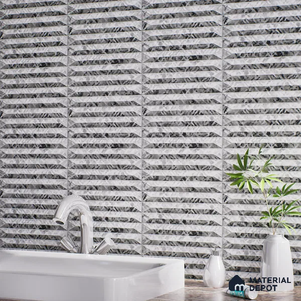 Faux Subway  Tile TL 07242 B Crayon 4004 Granula 1 ft x 1 ft Ceramic Matte Finish - 9 mm  | 2 mm Spacer is Mandatory | Please Expect a Slight Variation of Pattern (Sample)